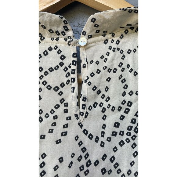 Tintoretto Shift Geo Printed Embroidered Peter Pan Mini Dress S - Picture 4 of 5